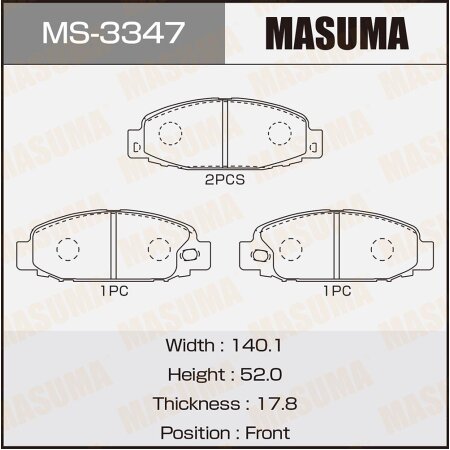 Brake pads Masuma, MS-3347