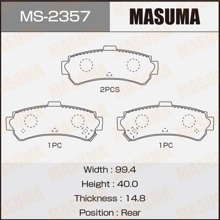 Brake pads Masuma, MS-2357