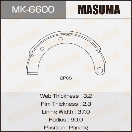 Brake shoes Masuma, MK-6600