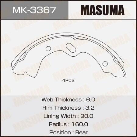 Brake shoes Masuma, MK-3367