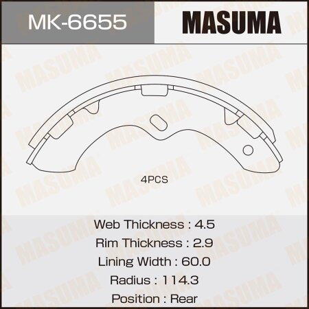 Brake shoes Masuma, MK-6655