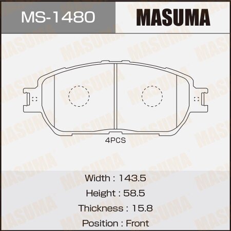 Brake pads Masuma, MS-1480