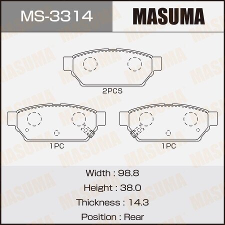 Brake pads Masuma, MS-3314