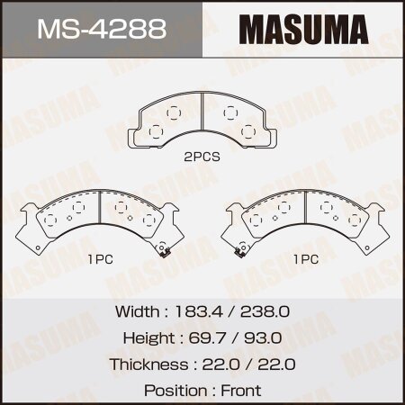 Brake pads Masuma, MS-4288