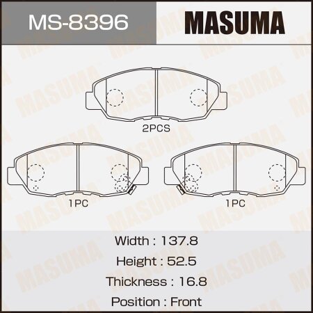 Brake pads Masuma, MS-8396