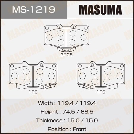 Brake pads Masuma, MS-1219