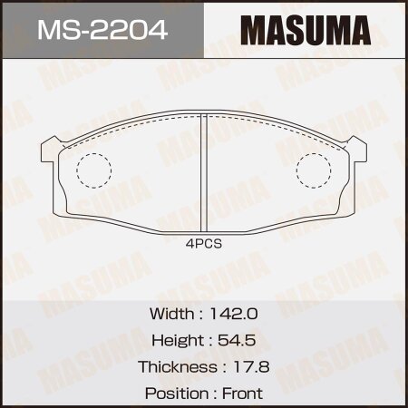 Brake pads Masuma, MS-2204