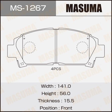 Brake pads Masuma, MS-1267