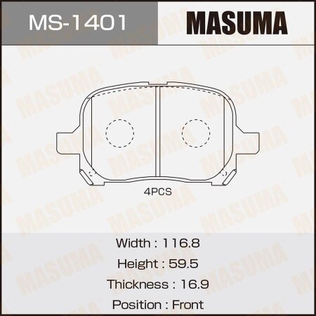 Brake pads Masuma, MS-1401