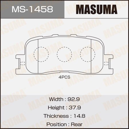 Brake pads Masuma, MS-1458