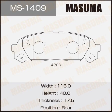 Brake pads Masuma, MS-1409