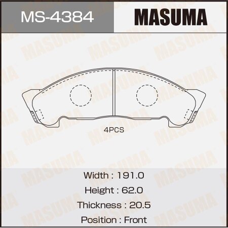 Brake pads Masuma, MS-4384