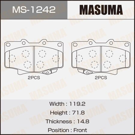 Brake pads Masuma, MS-1242