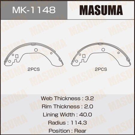 Brake shoes Masuma, MK-1148