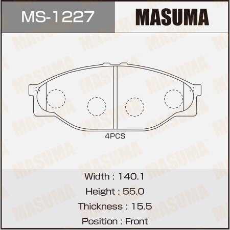 Brake pads Masuma, MS-1227