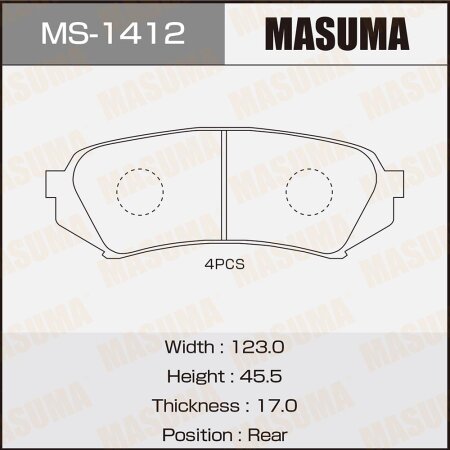 Brake pads Masuma, MS-1412