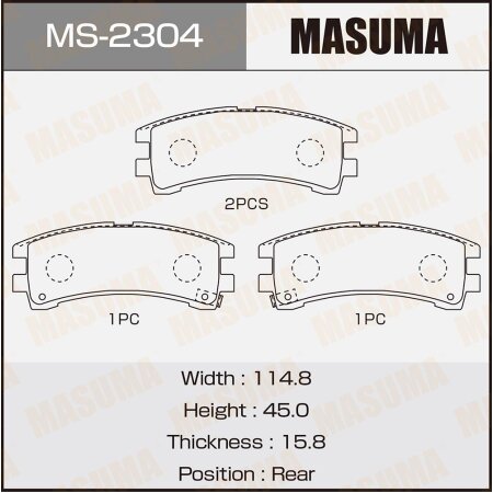 Brake pads Masuma, MS-2304