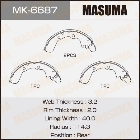 Brake shoes Masuma, MK-6687