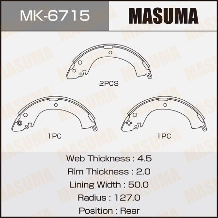 Brake shoes Masuma, MK-6715