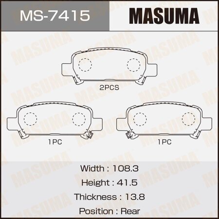 Brake pads Masuma, MS-7415