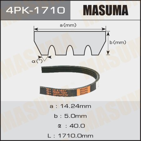 Drive V-Ribbed belt Masuma, 4PK-1710