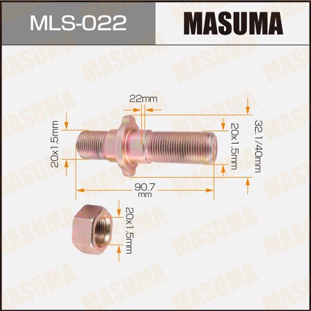 Wheel stud Masuma M20x1.5(R), M20x1.5(R), MLS-022