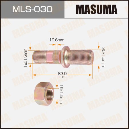 Wheel stud Masuma M19x1.5(R), M20x1.5(R), MLS-030