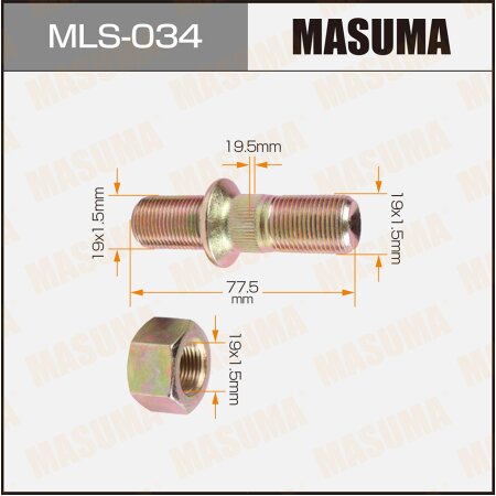 Wheel stud Masuma M19x1.5(R), M19x1.5(R), MLS-034