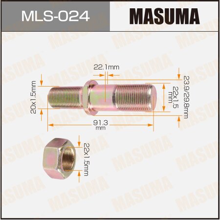 Wheel stud Masuma M22x1.5(R), M20x1.5(R), MLS-024