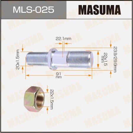 Wheel stud Masuma M22x1.5(R), M20x1.5(L), MLS-025