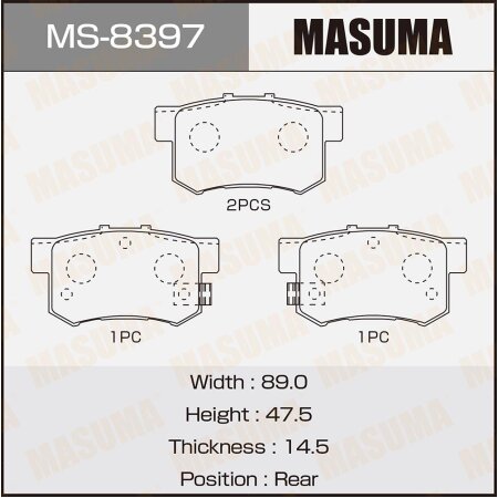 Brake pads Masuma, MS-8397