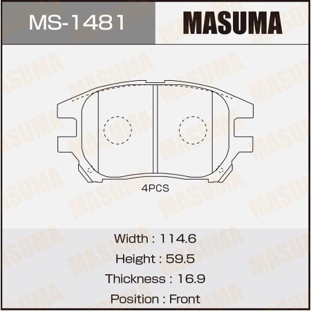 Brake pads Masuma, MS-1481