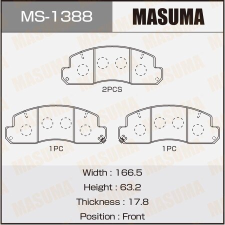 Brake pads Masuma, MS-1388