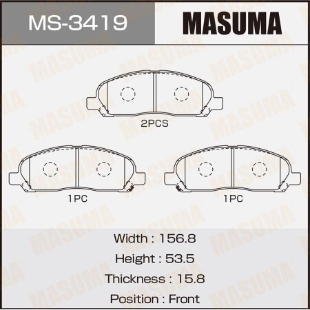 Brake pads Masuma, MS-3419