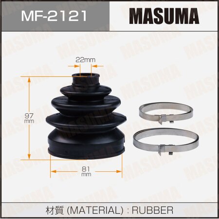 CV Joint boot Masuma (rubber), MF-2121