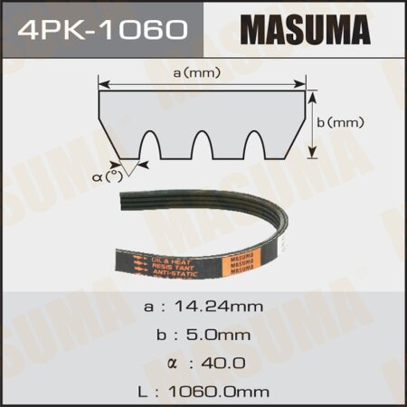 Drive V-Ribbed belt Masuma, 4PK-1060