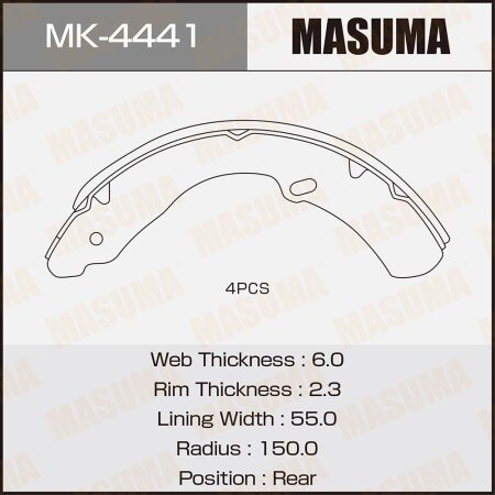 Brake shoes Masuma, MK-4441