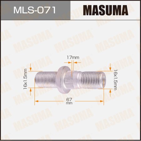 Wheel stud Masuma M16x1.5(R), M16x1.5(R), MLS-071