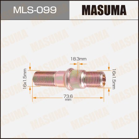 Wheel stud Masuma M16x1.5(R), M16x1.5(R), MLS-099