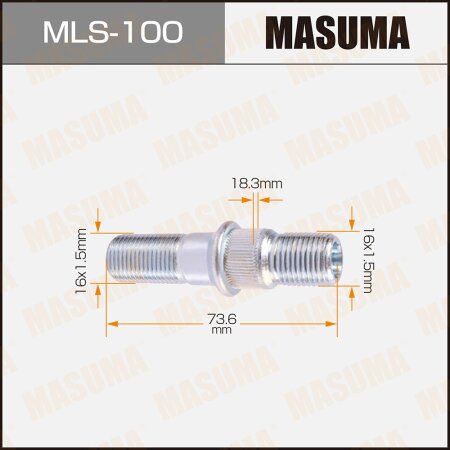 Wheel stud Masuma M16x1.5(L), M16x1.5(L), MLS-100