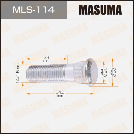 Wheel stud Masuma M14x1.5(L), MLS-114