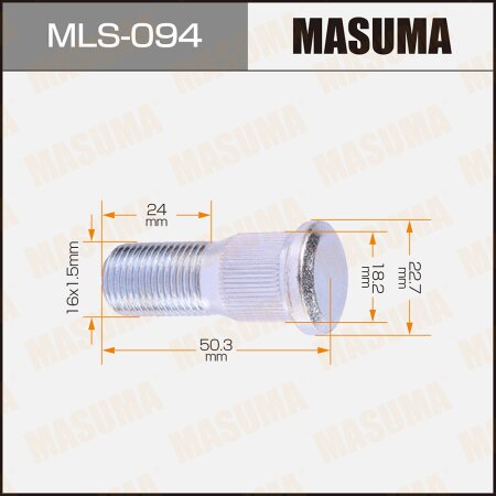 Wheel stud Masuma M16x1.5(L), MLS-094