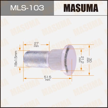 Wheel stud Masuma M18x1.5(R), MLS-103