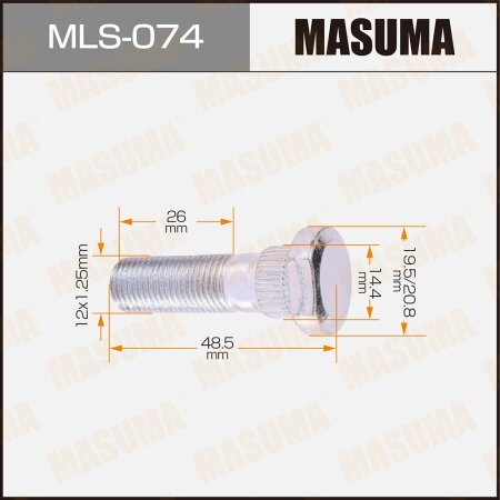 Wheel stud Masuma M12x1.25(R), MLS-074