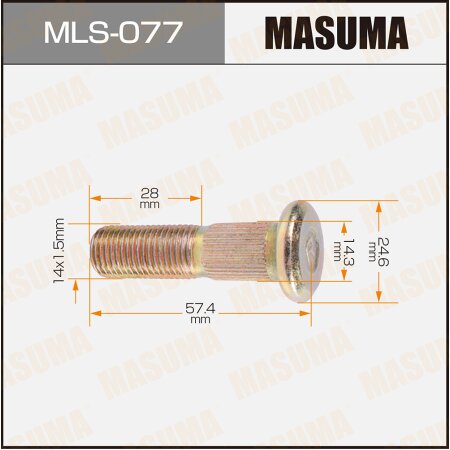 Wheel stud Masuma M14x1.5(R), MLS-077