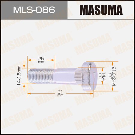 Wheel stud Masuma M14x1.5(L), MLS-086