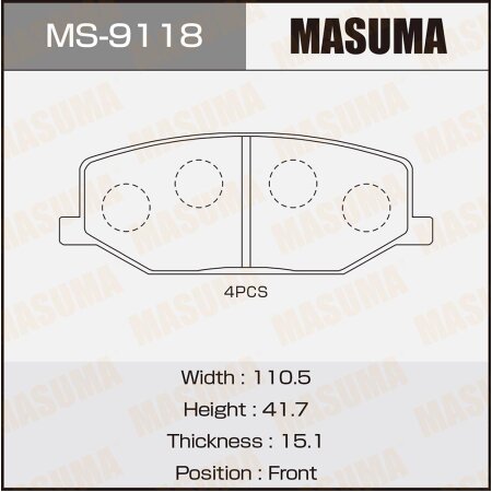 Brake pads Masuma, MS-9118