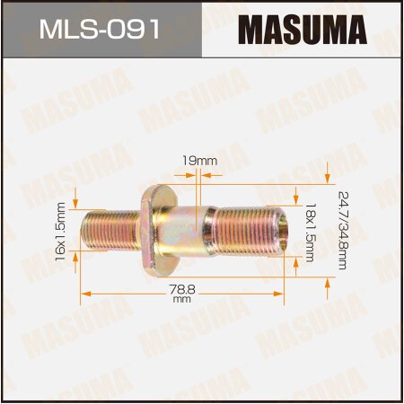 Wheel stud Masuma M18x1.5(R), M16x1.5(R), MLS-091