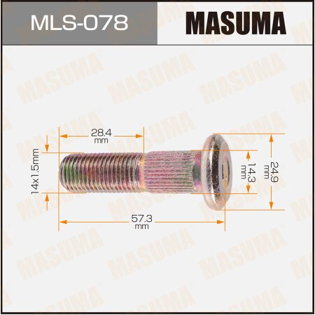 Wheel stud Masuma M14x1.5(L), MLS-078