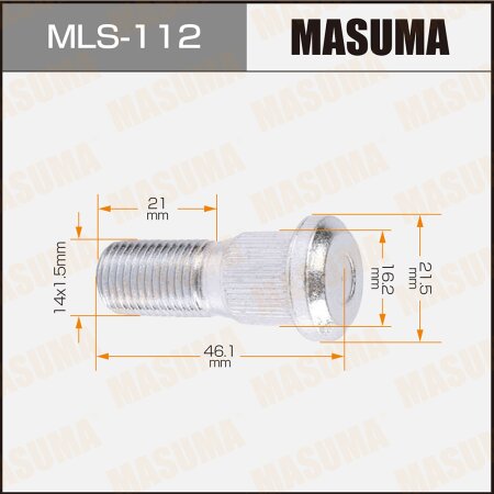 Wheel stud Masuma M14x1.5(L), MLS-112